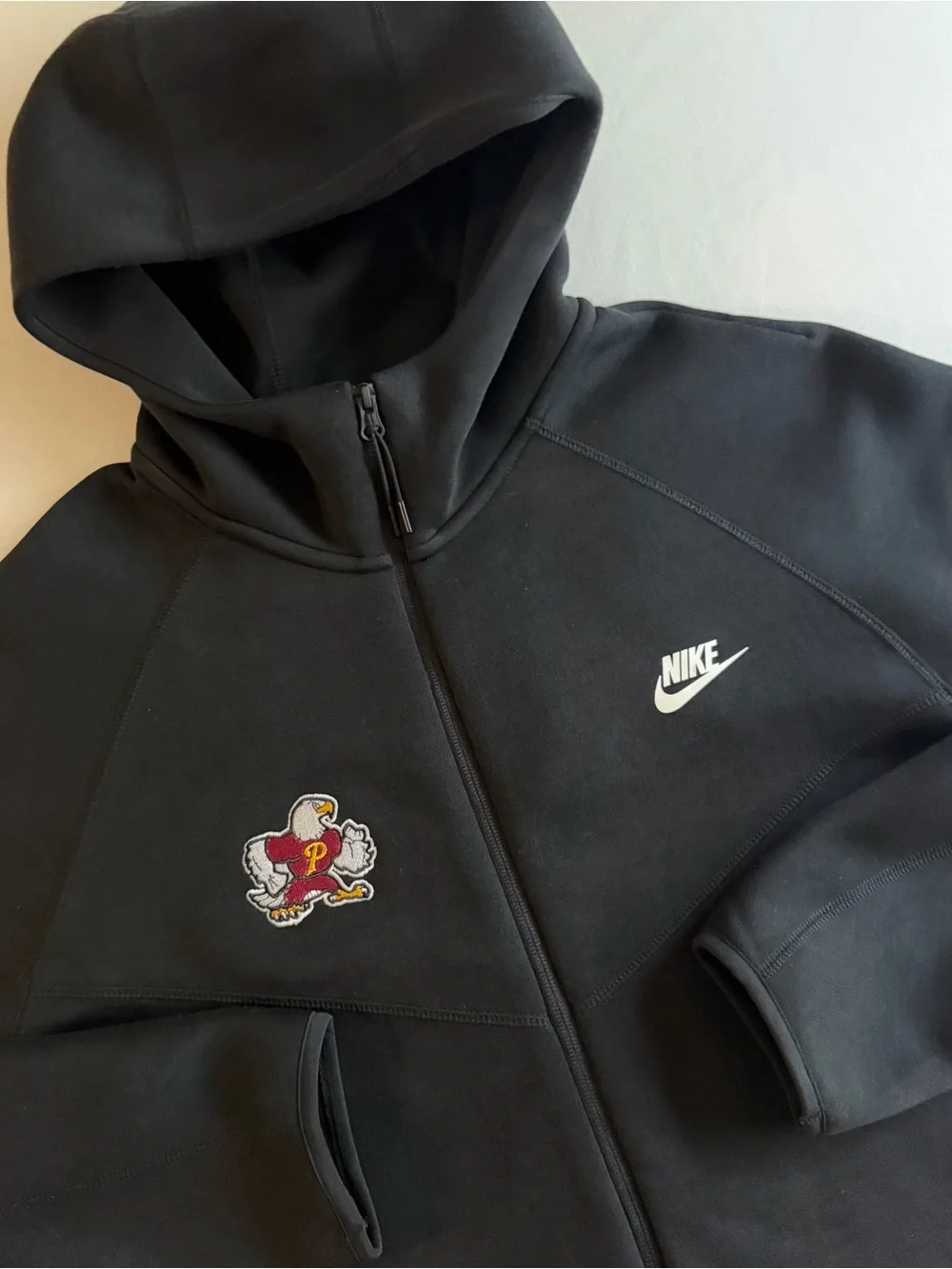 Nike Tech Fleece Windrunner Hoodie Mens XL Black P Eagle Full Zip Sweatshirt